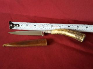 Rare Solingen Rostfrei Bone Handle Knife W/ Sheath Made In Germany