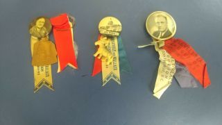 3 President Franklin Roosevelt 1941 Inauguration Ribbons/buttons