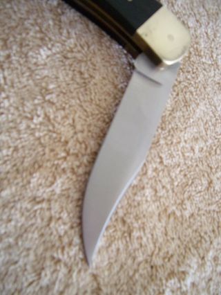 Vintage BUCK 110 USA pocket knife WEYERHAESER LUMBER,  sheath lock back knives 5