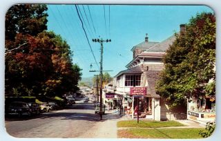 Vintage Postcard Main Street North Creek Ny York Storefronts Old Cars 1967