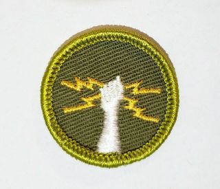Boy Scouts Electricity Merit Badge Small Hand 1961 - 68 Type F Gauze Back