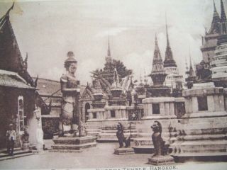 Siam Kingdom 1926 Emerald Buddha Temple Bangkok Postcard Bangkok To U.  S.  A Stamp