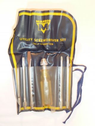 Vintage Mansco Utility Screwdriver Set Manufacturers Supply Co Flat Phillips