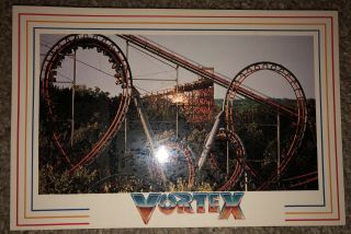 Kings Island Ohio Amusement Park Vintage Postcard Vortex Roller Coaster Photo