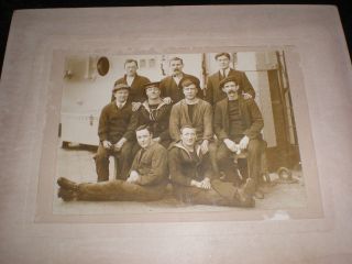 Old Photograph Sailors And Other Crew Workers Hms Benbow C1920s