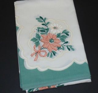 Vintage Tablecloth " Scent Of Jasmine " Sunweave 52 " X 70 "