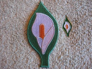 Easter Lily Badge & Patch Set " Honor Irelands Patriots " Tri/color Ireland Aoh