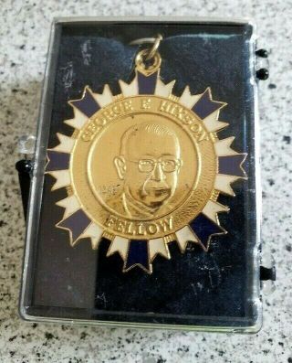 Kiwanis George F Hixson Fellow Medallion Necklace Pendant Medal Gold Club
