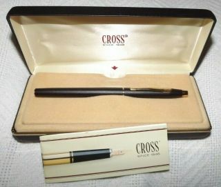 Vintage Cross Vintage Classic Century 2506 M Black Fountain Pen Made In Usa