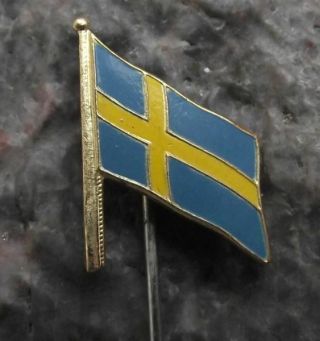 Swedish National Flag Of Sweden Scandinavian Nordic Cross Tourist Pin Badge