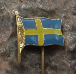 Swedish National Day Flag Of Sweden Yellow Scandinavian Nordic Cross Pin Badge