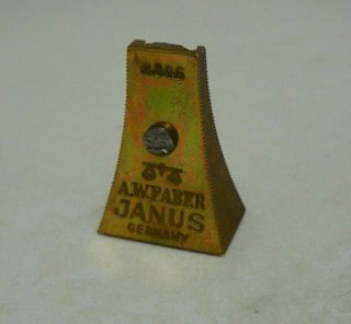 Vintage A.  W.  Faber “janus” No 4046 Brass Pencil Sharpener Made In Germany