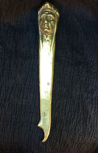 Antique Austrian Figural Gilt Bronze Dante Desk Letter Opener
