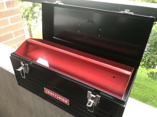 Vintage Tool Box Craftsman Model Metal/tin With Top Red Tray Made In Usa