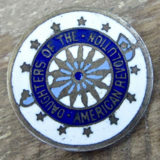 Antique Dar Member Pin - Back Badge American Sterling Daughters Of The Revolution