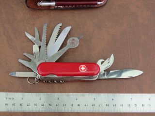 Vintage Swiss Army Knife Wenger Non Locking Blade In Sheath With Sharpener.