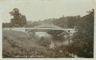 Rp Kemeys Commander Chain Bridge Real Photo Usk Monmouthshire Posted 1909