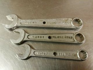 3 Vtg Montgomery Wards Eclipse Usa 4732 Combination Wrenches,  1/2 " 9/16 " 5/8 "