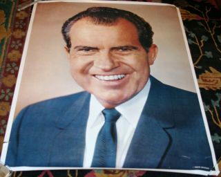 Vtg Large President Richard Nixon Campaign Poster Fabian Bachrach 37.  5 X 50.  5