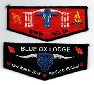Oa Blue Ox Lodge 26 Standard & 2018 C - 1b Section Chief Flaps