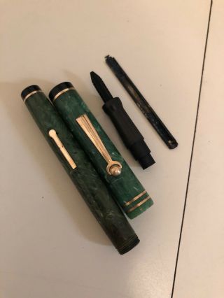 Vintage Wahl Eversharp Green Jade & Gf Flat Top Fountain Pen Parts Roller Clip
