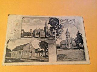 1910 Postcard Churches Of Sumter,  S.  C.  809