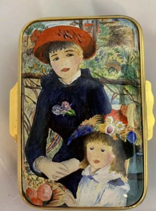 Halcyon Days Enamel Box “two Sisters On A Terrace” By Renoir,  Limited Edition