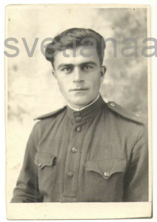 Dec 1948 Military Officer Soviet Army Handsome Young Man Guy Boy Vintage Photo