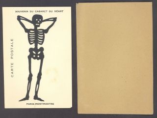 Ultra Rare Vintage (pre - Wwii) Weird Postcard Paris - Montmartre Cabaret Neant Xlnt