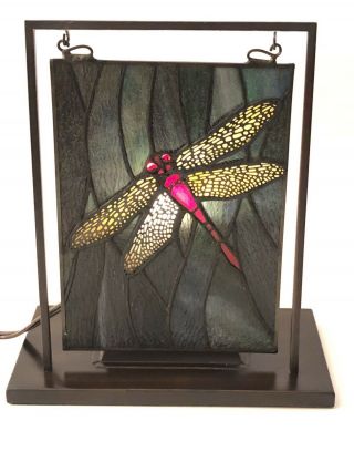 Retro Dragonfly Stained Glass Illumination Light Up Lamp Decoration Night Light