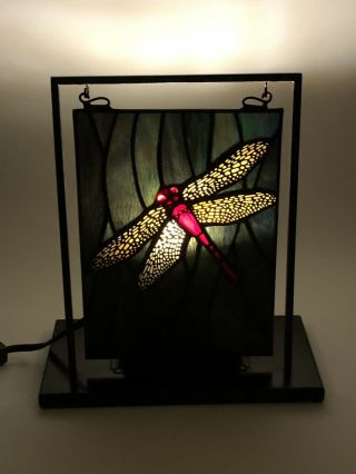 Retro Dragonfly Stained Glass Illumination Light Up Lamp Decoration Night Light 2