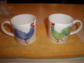 Tiffany & Co Rooster Mugs,  Set Of 2
