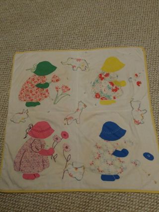 Vintage/antique Baby/doll Quilt - Sun Bonnet Sue Embroidery