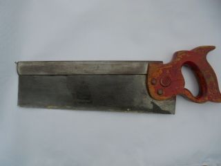 Vintage Henry Disston And Sons 12 Inch Back Saw - Antique Woodworking Tools