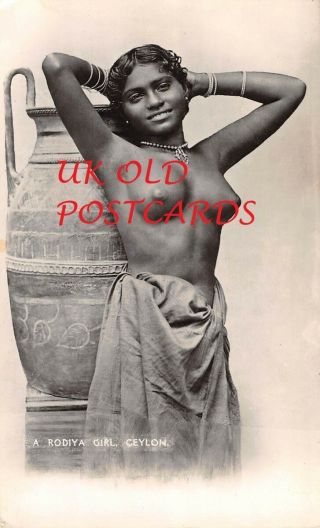 Ceylon - Native Rodiya Girl,  Real Photo By Plate