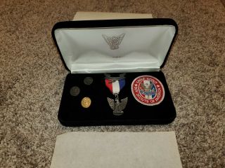 Boy Scout Eagle Scout Award Kit Presentation Box Mentor Oval Antique Finish