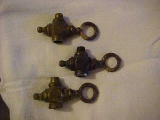 3 Matching Victorian Brass Gas Wall Sconce Ceiling Fixture Table Lamp Valves