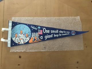 Apollo 11 Pennant From 1969; 27 " ; Celebrate 50th Anniversary Of The Moon Landing