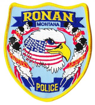 Police Patch Montana Ronan Patrol State Sheriff Marshal Pd Cops Shoulder Eagle