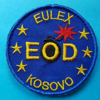 Eulex Police Eod Explosive Ordnance Disposal Unmik Kfor Mission Badge Patch