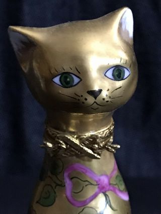 Limoges Box,  hand painted Gold Cat,  4.  5”,  305 5