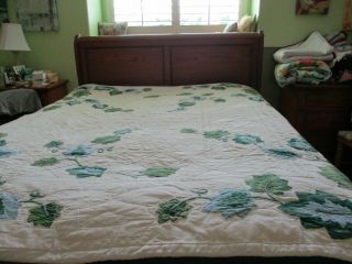 Vintage handmade quilt 64 X 72 cotton 100 Ivy pattern 2