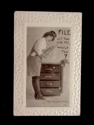 C1910 F.  Bluh,  Artist Signed,  Humorous Romance,  Vintage Picture Postcard