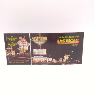 Vintage Las Vegas Postcard Book Of 20 With Miniatures - The Fabulous Strip