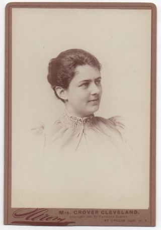 1890s Cabinet Card Photo Of First Lady Mrs Grover Cleveland