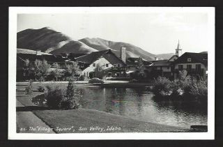 1953 Real Photo Postcard - The Village Square At Sun Valley,  Idaho