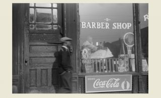 1941 Black Barber Shop Chicago Photo Negro African American,  Coca Cola Coke Sign