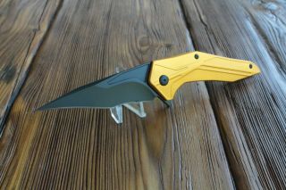 Brous Blades Tyrant Liner Lock Flipper Knife Gold (4 " Black)