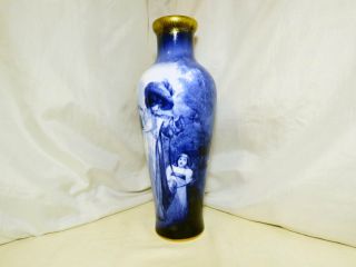 Rare & Desirable Royal Doulton Blue Children Vase Art Nouveau Babes in the Woods 8