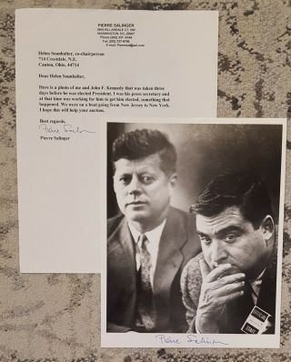 Signature Photo By Pierre Salinger With John F Kennedy Political Memorabilia